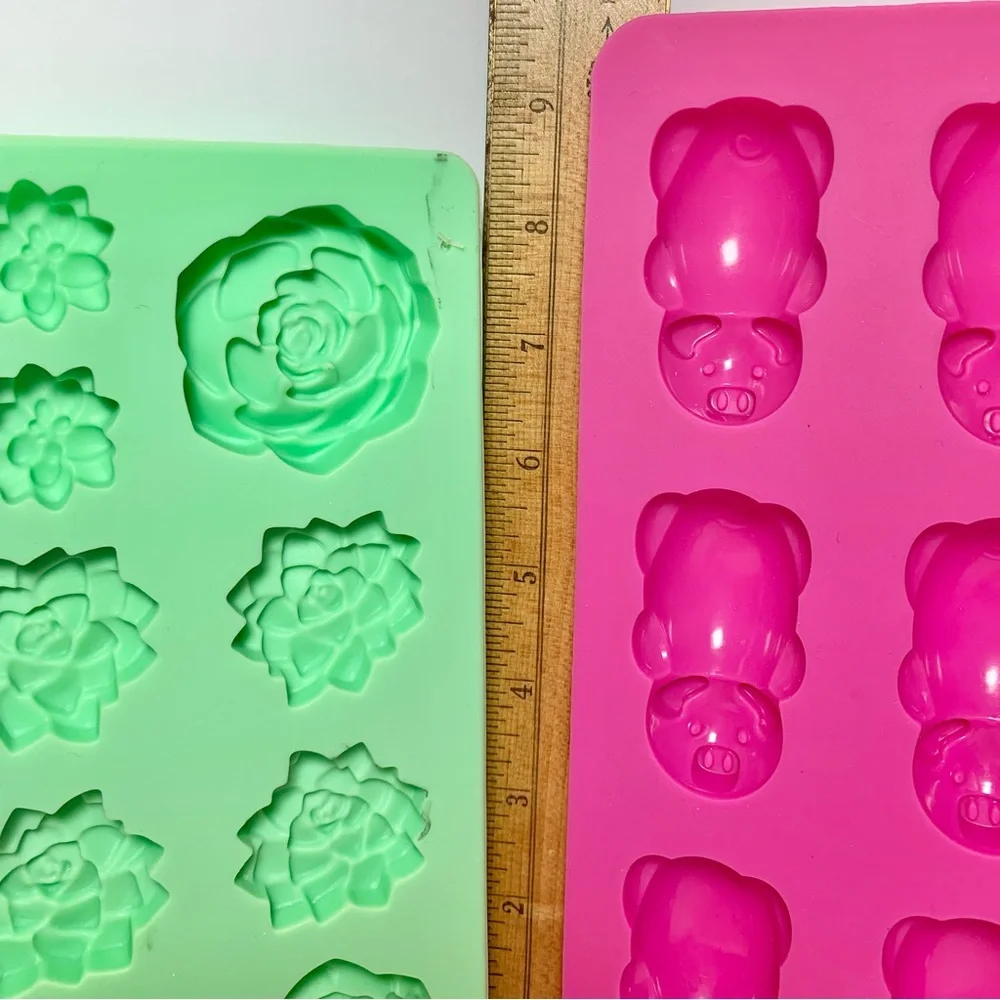 Wilton Succulent Mold + Pig Silicone Candy Chocolate Mold Set of 2
